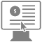 Desktop with dollar sign icon for OLB