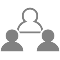 Three people silhouettes icon image for Mortgage Team